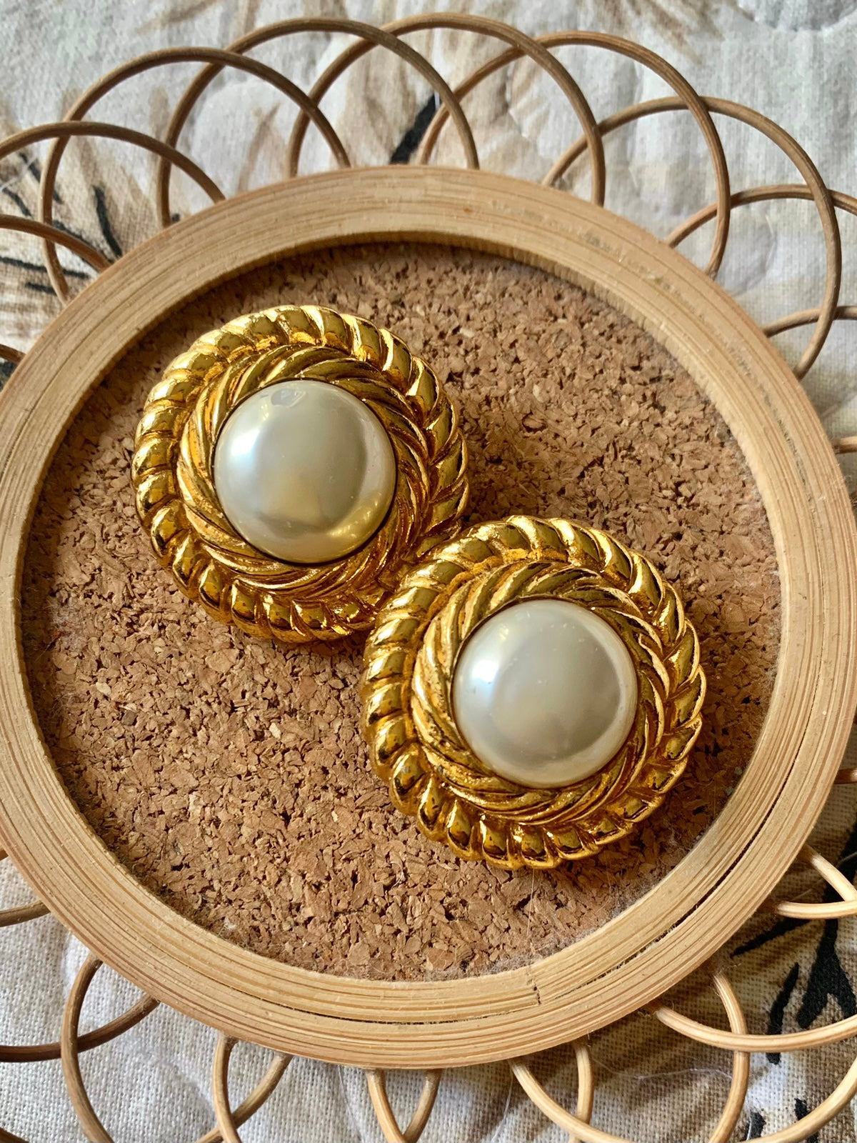 Buy Gold Vintage filigree pearl earring ring set online at aStudio1980.com
